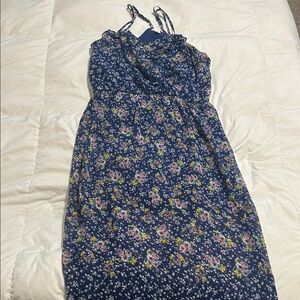 Xhilaration Navy Floral Strappy Dress